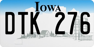 IA license plate DTK276