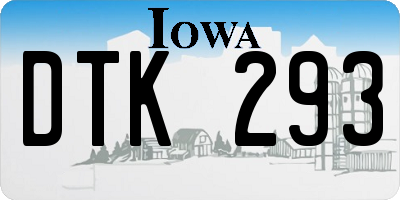 IA license plate DTK293