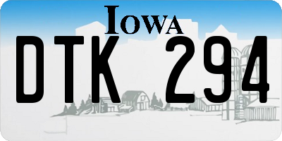 IA license plate DTK294