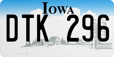 IA license plate DTK296