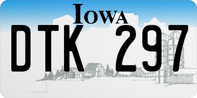 IA license plate DTK297