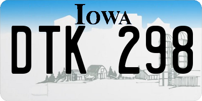 IA license plate DTK298