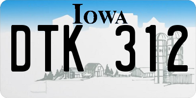 IA license plate DTK312
