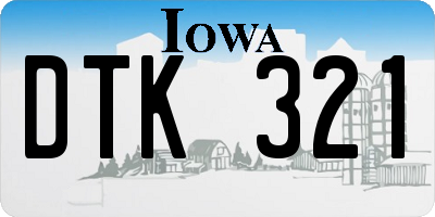 IA license plate DTK321