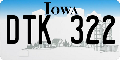 IA license plate DTK322