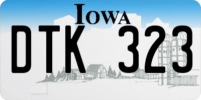 IA license plate DTK323