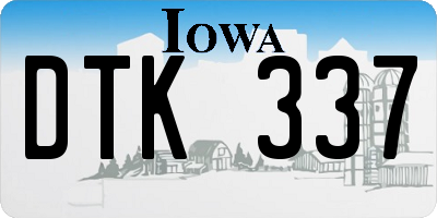 IA license plate DTK337