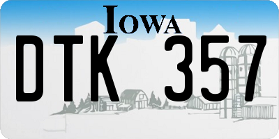 IA license plate DTK357