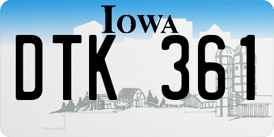 IA license plate DTK361