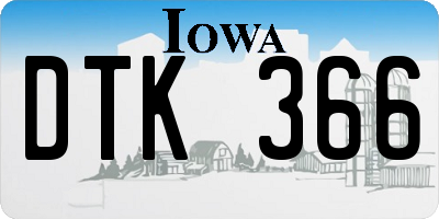 IA license plate DTK366