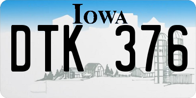IA license plate DTK376