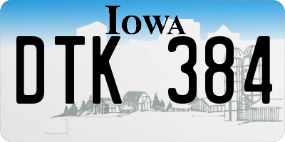 IA license plate DTK384