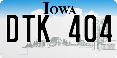 IA license plate DTK404