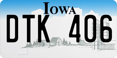 IA license plate DTK406