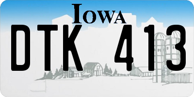 IA license plate DTK413