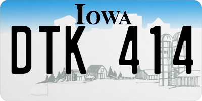 IA license plate DTK414