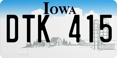 IA license plate DTK415