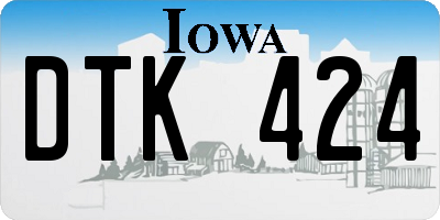 IA license plate DTK424