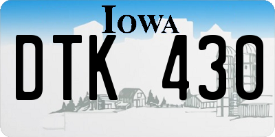IA license plate DTK430