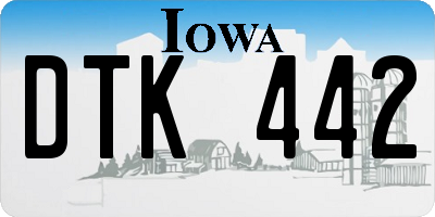 IA license plate DTK442