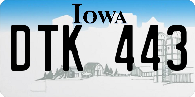IA license plate DTK443