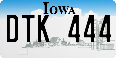 IA license plate DTK444