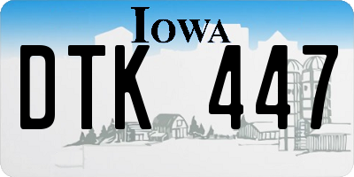 IA license plate DTK447
