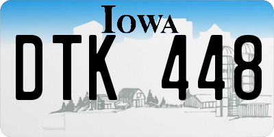 IA license plate DTK448