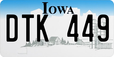 IA license plate DTK449