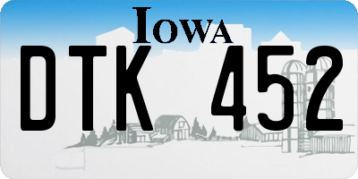 IA license plate DTK452