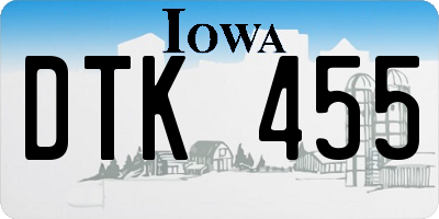 IA license plate DTK455