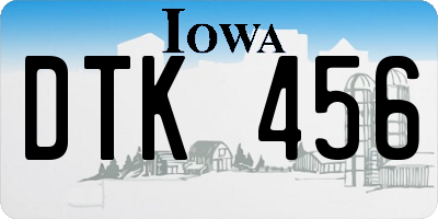 IA license plate DTK456