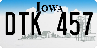 IA license plate DTK457