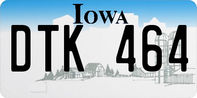 IA license plate DTK464
