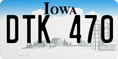 IA license plate DTK470
