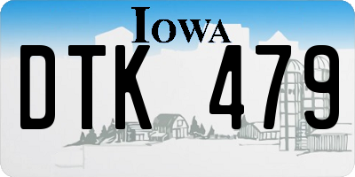 IA license plate DTK479