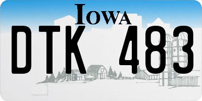 IA license plate DTK483