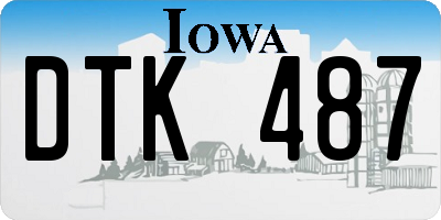 IA license plate DTK487