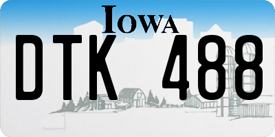 IA license plate DTK488