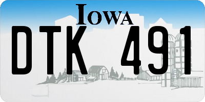 IA license plate DTK491