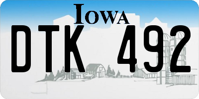 IA license plate DTK492