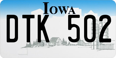 IA license plate DTK502
