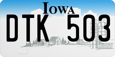 IA license plate DTK503