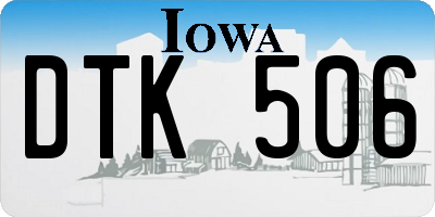 IA license plate DTK506