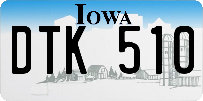 IA license plate DTK510