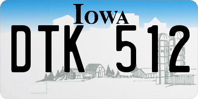 IA license plate DTK512