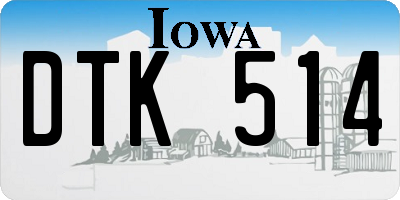 IA license plate DTK514
