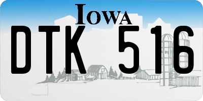 IA license plate DTK516