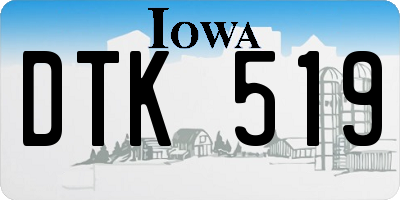 IA license plate DTK519