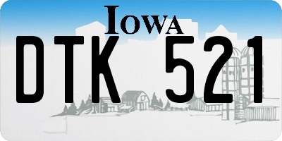 IA license plate DTK521